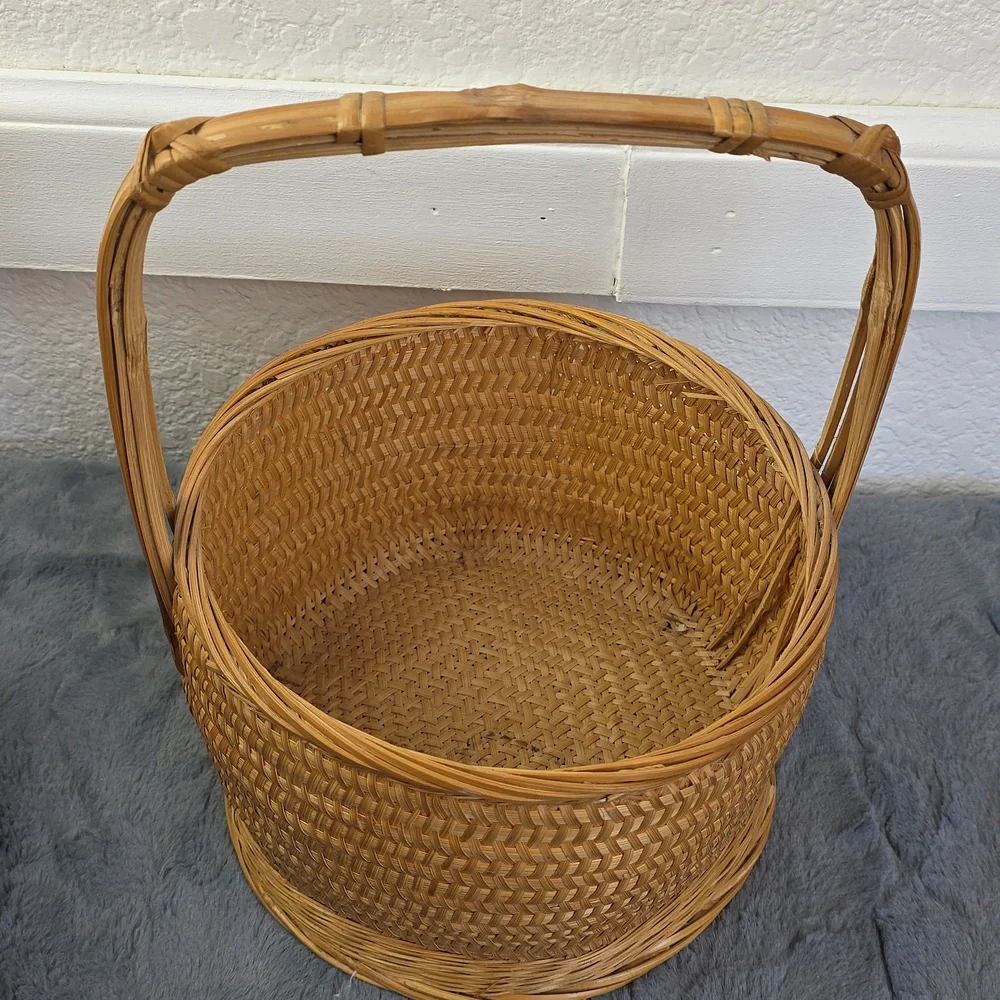 Vintage Basket Set Woven Hand Made